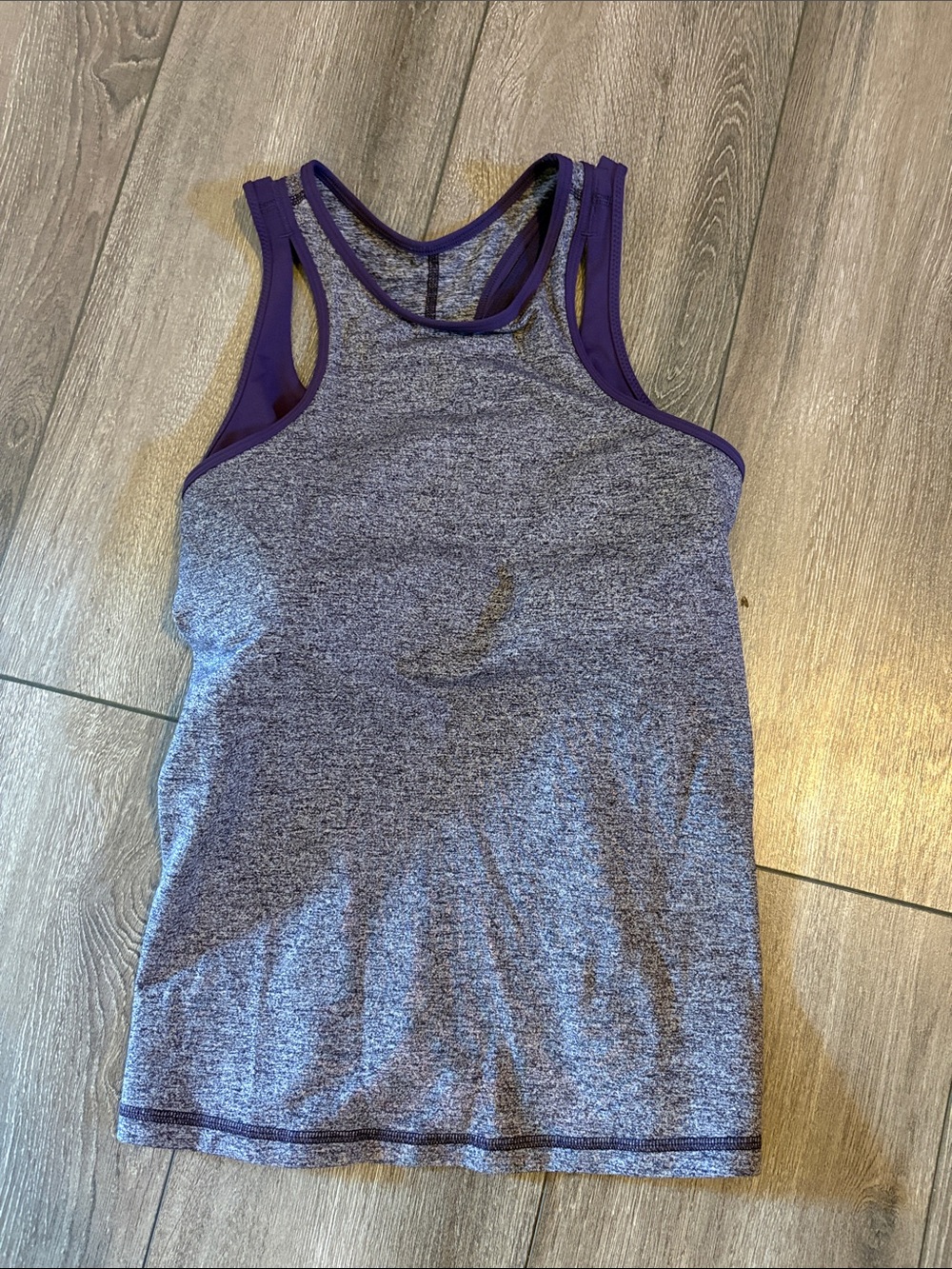 lululemon athletica Heathered Purple Racerback Tank with Contrast Trim